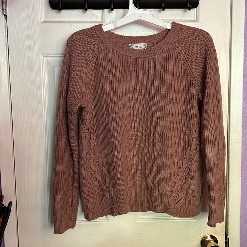 Pink knitted sweater